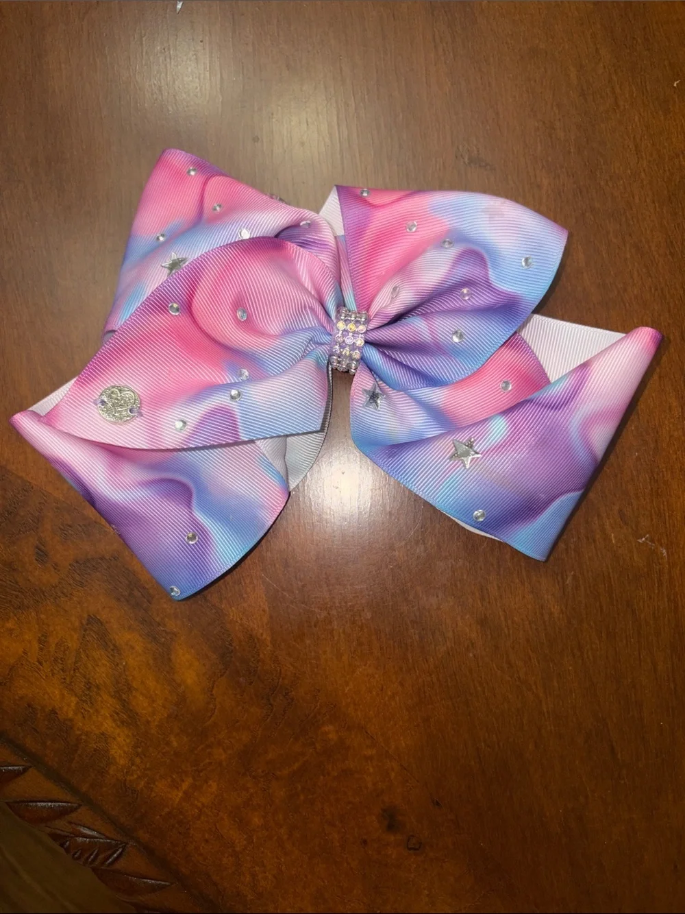 JoJo Siwa Pink Purple Blue Gradient Bow with Rhinestone Center